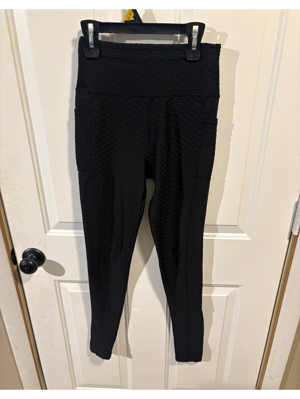 Bella Movement Textured Knit Ankle Leggings Women’s XS Black Stretch Yoga